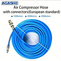 AGASEH 1 manguera de compresor de aire con conector rápido (UE 3 en 1 con protector de resorte), manguera de aire de PU reforzada Flexible de 10/20/30m 8*5m