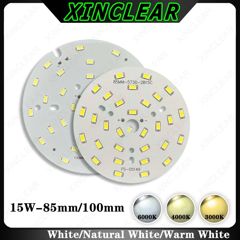 

High Power LED Light Board Warm Natural White 15W 85mm 100mm SMD 5730 Chips PCB Lamp Bead Plate+2Pin Line For DIY Light Bulb