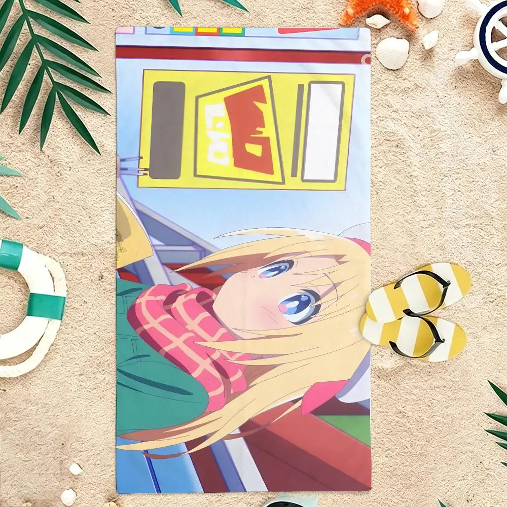 Manga Cultural Exchange With a Game Center Girl Towel Microfiber soft Beach Towel for Travel Fitness Sauna Bathing Camping