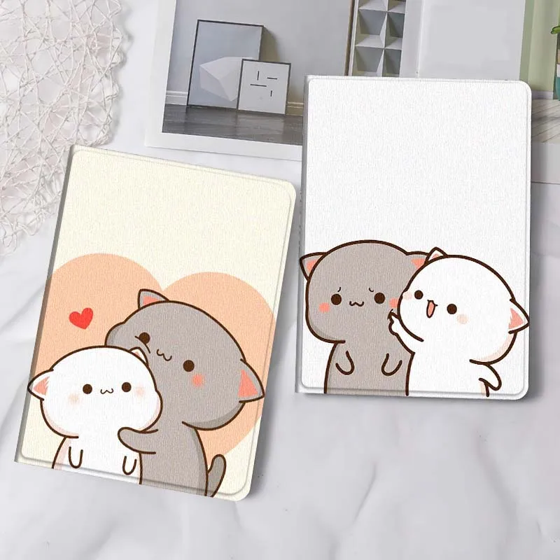 

Cartoon Cat Hug Heart Tablet Case For Apple iPad Air Pro mini 1 2 3 4 5 6 7 8 9 11 M2 M3 M5 M4 5th 6th 7th 10th 11th Gift