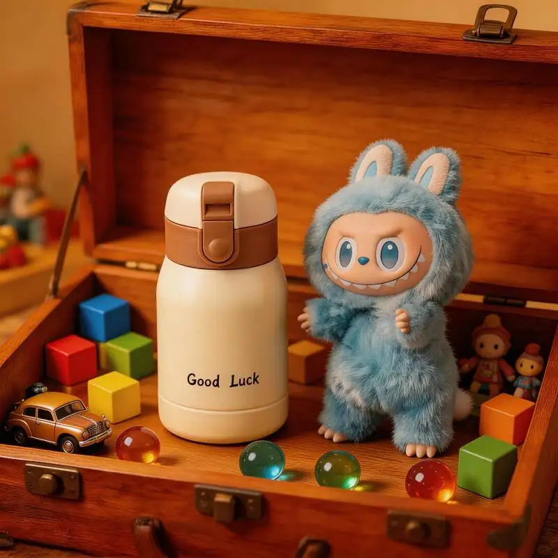 

POP MART THE MONSTERS Forward High Energy Series LABUBU Doll Outdoor Vacuum Cup Portable Thermos Flask Sports Hiking
