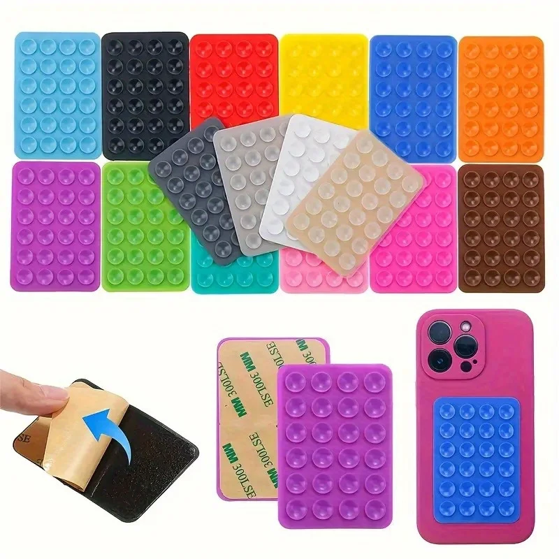 

Square Silicone Mobile Phone Pad Fixing Suction Cup Car Mounted Bracket Sticker for Phone Case Universal Anti Slip Suction Cup