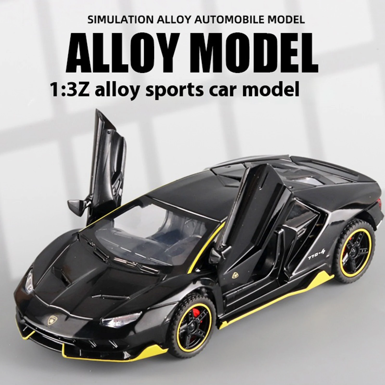 

Модель автомобиля из сплава Lambo LP770 в масштабе 1:32, со звуком и светом, весеннее действие в стиле ретро — идеально подходит для развлечений и воображения для детей 111