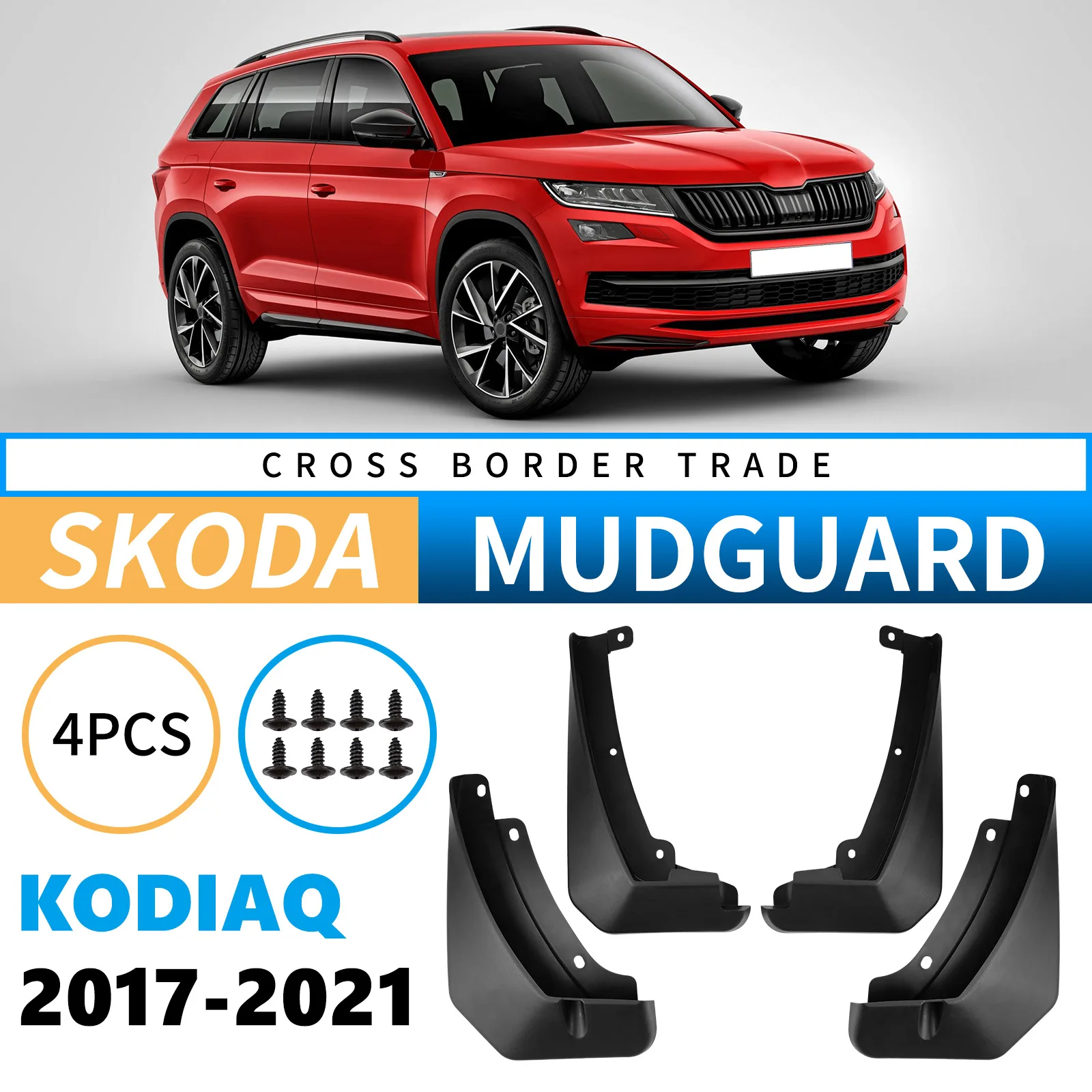 Auto-Spritzschutzbleche Schmutzfänger Kotflügel für Skoda Kodiaq 2017–2021 Radkästen Anti-Spritz-Schutz
