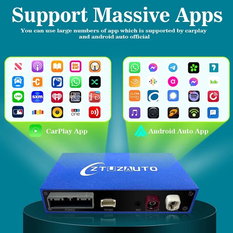 2025 CarPlay اللاسلكي وAndroid Auto لسيارة Audi A8 D3 2010-2017، محول لاسلكي مع مدخل كاميرا خلفية، يدعم مرآة AirPlay L #2