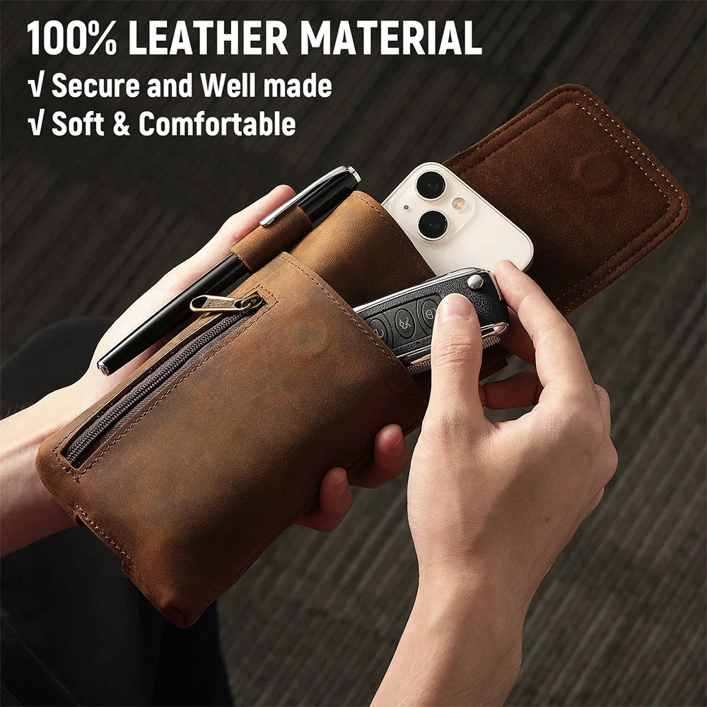 Sports Phone Holster - Belt Clip Wallet with RFID Protection, Multi-Function Running Waist Pack for Camping & Hiking Outdoor