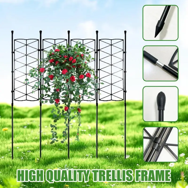 Climbing Plant Trellis Garden Support Cages For Flowers Plant Outdoor Tower Obelisk Garden Trellis Tall Potted Plants  Clematis