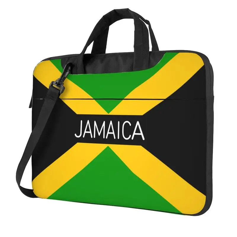 

Jamaica Flag Print Laptop Shoulder Bag Waterproof Laptop MacBook Netbook PC Cover Pouch with Handle Fits 13/14/15.6 Inches