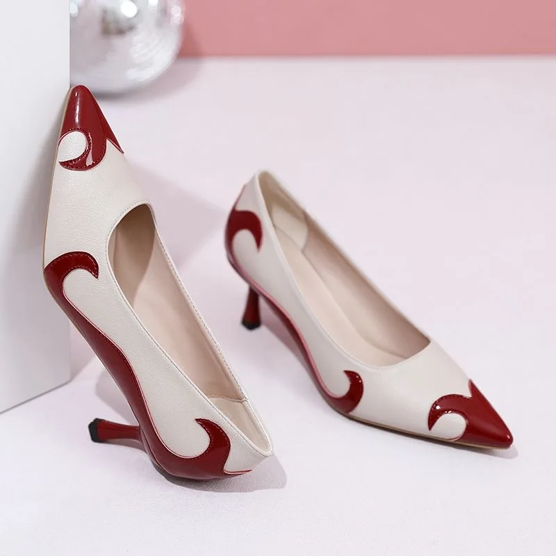 Women Pointed Tip High Heels Elegant Banquet Wedding Shoe Exquisite Dress Work Shoes for Woman Designer High Heels Zapatos Mujer view 5