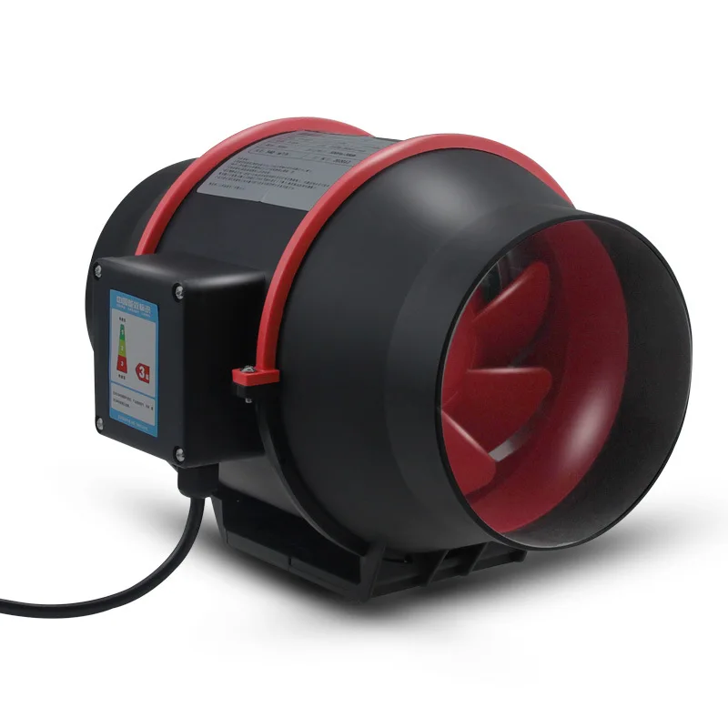 

4-дюймовый круглый канальный вентилятор, черный выходной вентилятор 110 В-220 В 310 м 3/ч Скорость ветра Отопление и вентиляционное устройство