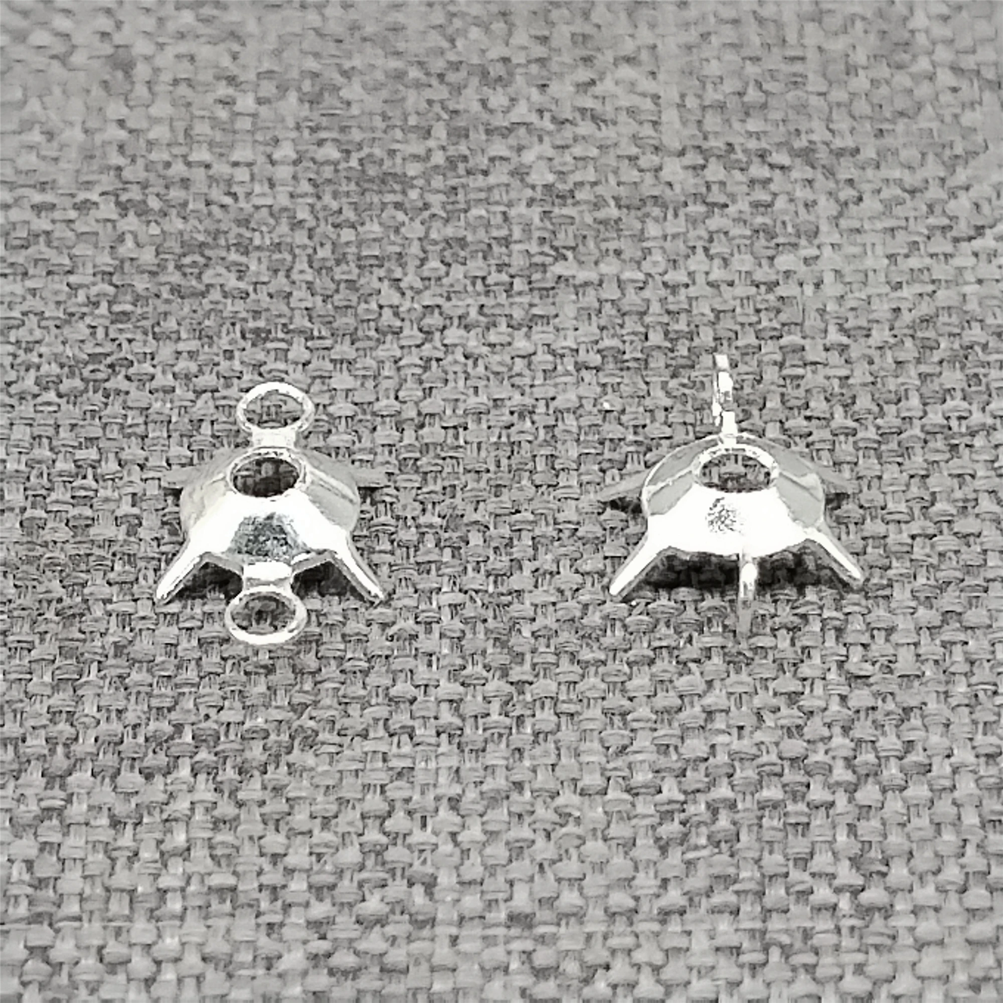 50 Sterling Silver Bezel Settings for 4mm Stone 925 Silver 4 Prong Claw Connector Setting