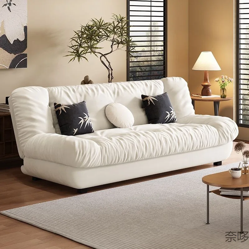 N~ Cloud dual-purpose foldable sofa multifunctional sofa bed living room small apartment modern solid wood cream wind Nordic