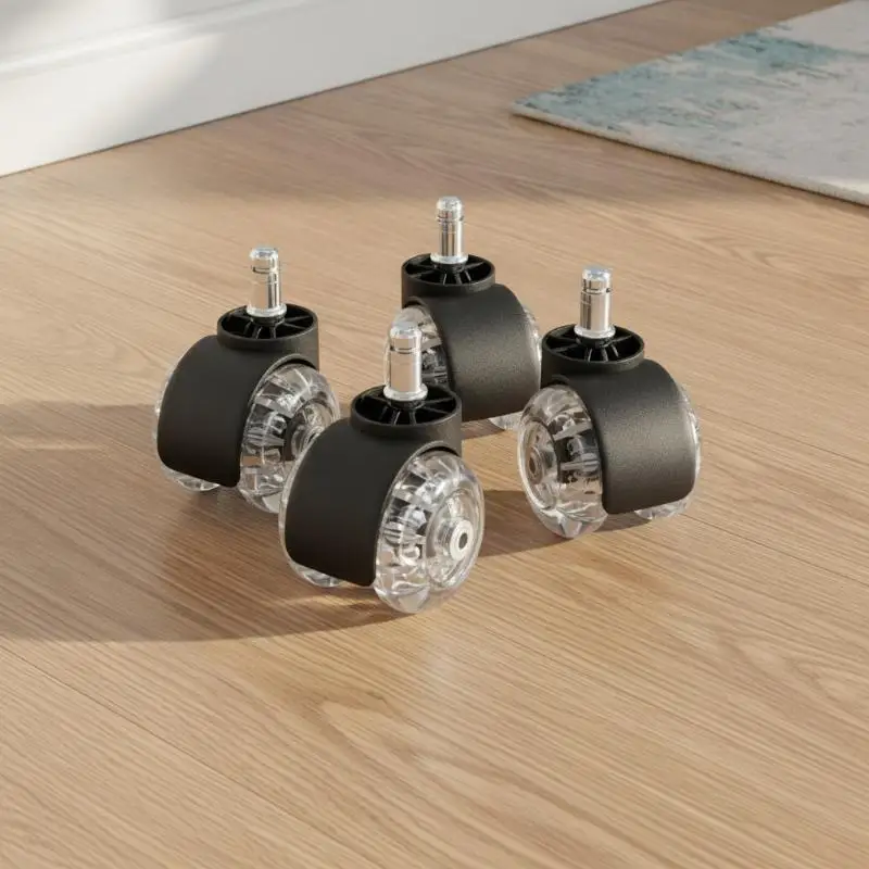 Wear Resistant Universal Office Chair Caster Wheels 1/5Pcs Silent Rubber Swivel No Marks for Home Commercial Office Use