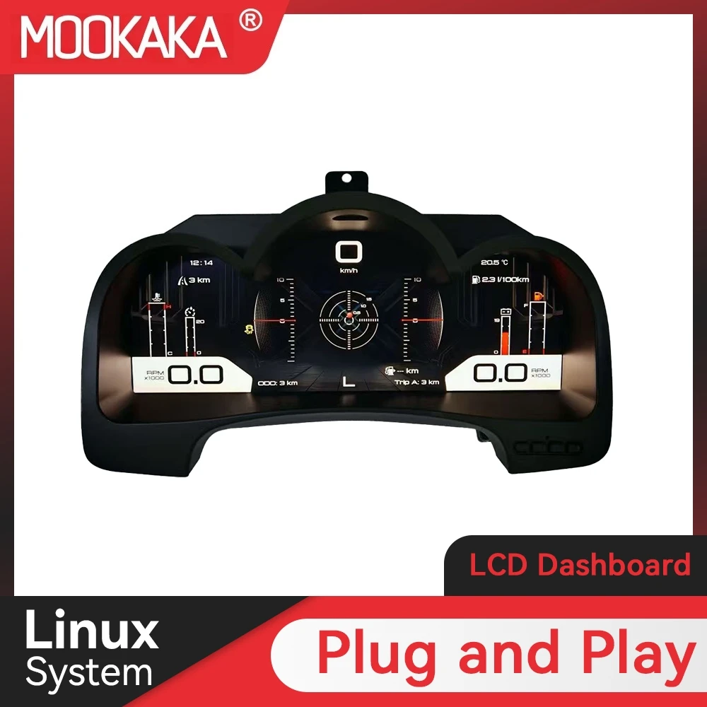 

12,3-дюймовый экран Linux, автомобильный цифровой кластерный прибор, виртуальная подставка для Toyota Hilux 2005-2015, ЖК-дисплей, спидометр, прибор