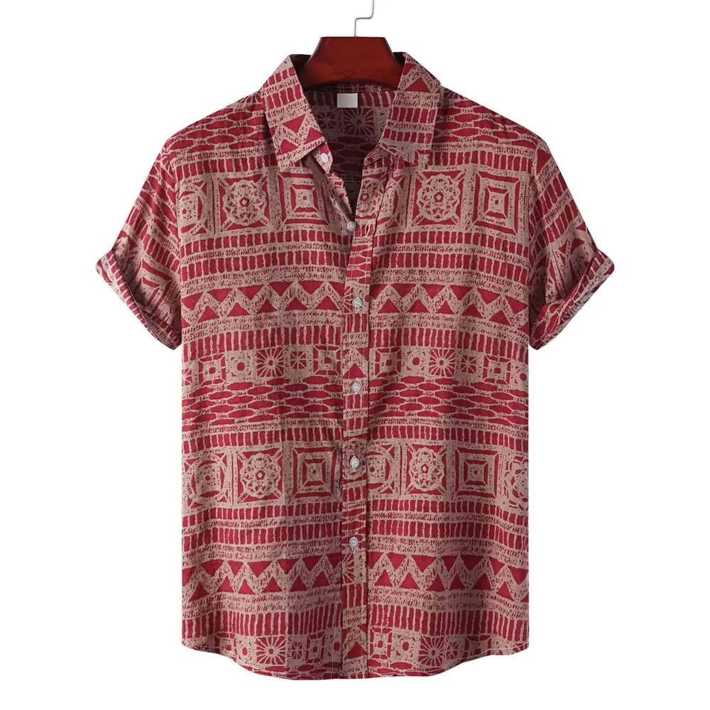 Lente En Zomer Nieuw Shirt Met Korte Mouwen Bedrukt Dun, Comfortabel Casual Herenoverhemd Met Korte Mouwen