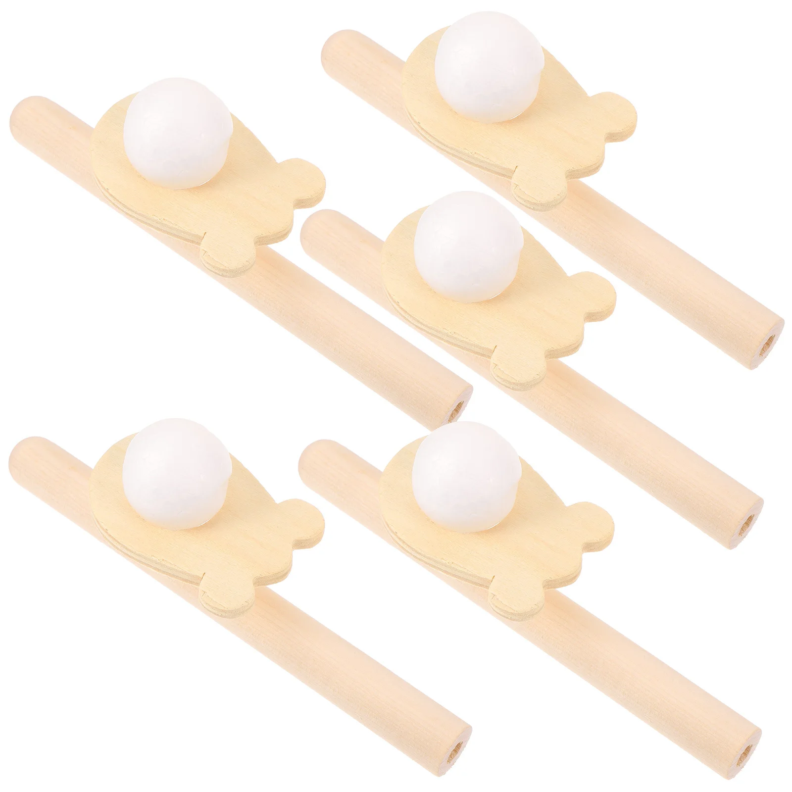 Gioco di tubi con sfera che soffia in legno da 5 pezzi per bambini Divertimento per feste in famiglia all'aperto Giocattolo per tubi per bambini, Palla che soffia galleggiante, Galleggiante in legno