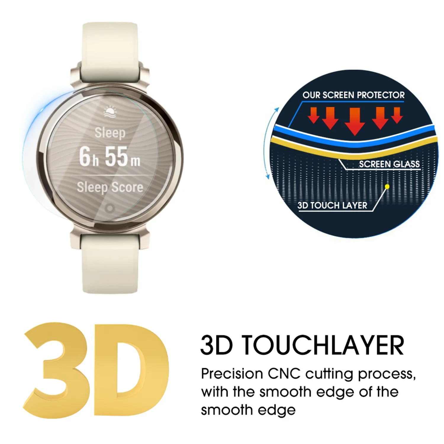 Full Cover Screen Protector For Garmin Lily 2 Active Smartwatch Anti Scratch Tempered Glass Protective Films For Lily2 Active