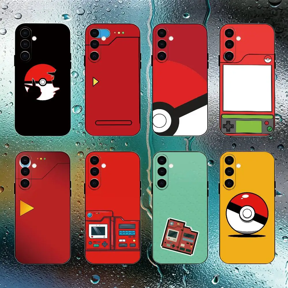 Capa de telefone P-Pokedex Alt em silicone preto macio para Samsung Galaxy A73, A72, A71, A70, A53, A52, A51