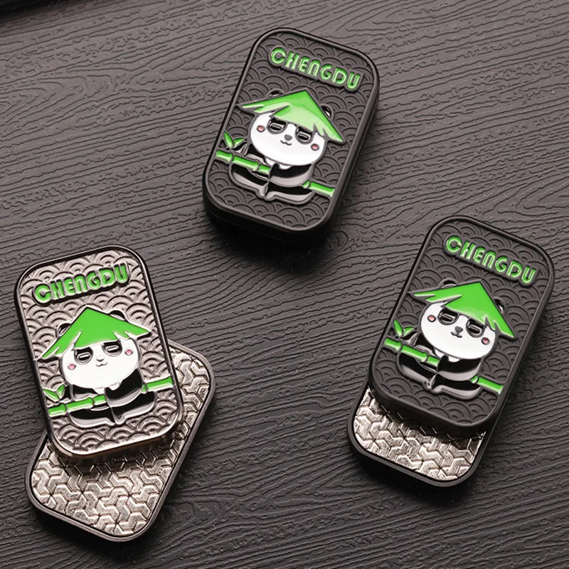 Panda Bambù EDC con suono incorporato Molla in metallo Cursore di spinta illimitato Cool Fidgets Giocattoli magnetici Giocattoli antistress