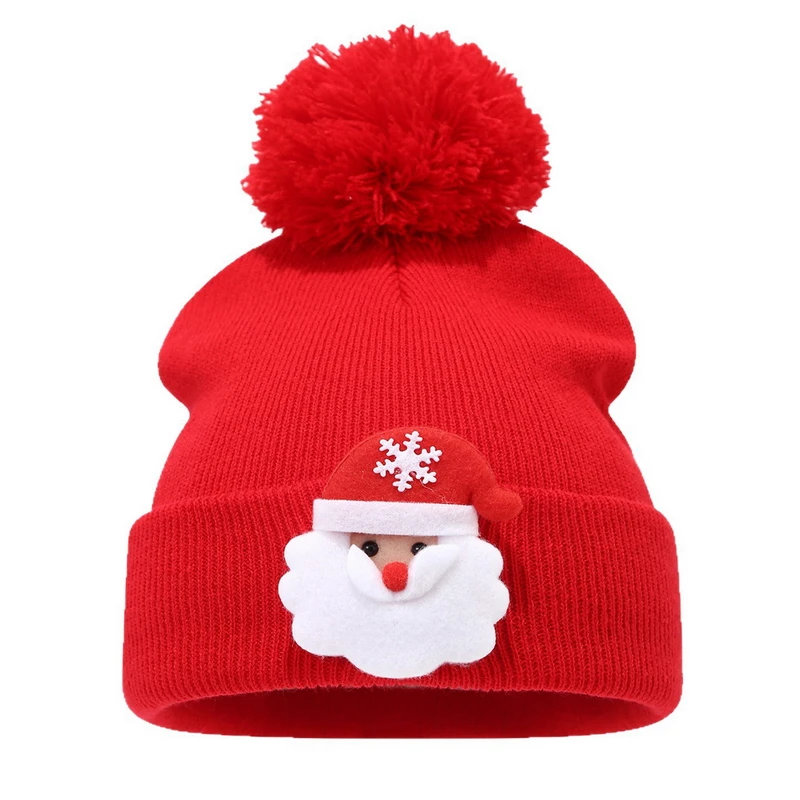 GEMVIE Cute Christmas Hat Santa Claus Elk Knitted Beanies Winter Warm Outdoor Crochet Hip Hop Bonnet Hat