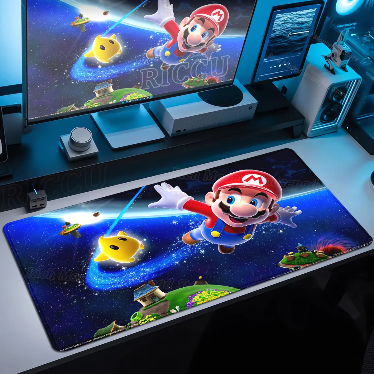 Большой игровой коврик для мыши Super M-Marioes Коврик для мыши HD с принтом Компьютерные геймеры с запирающимся краем XXL 900x400 мм Клавиатура ПК Килимок для киберспорта
