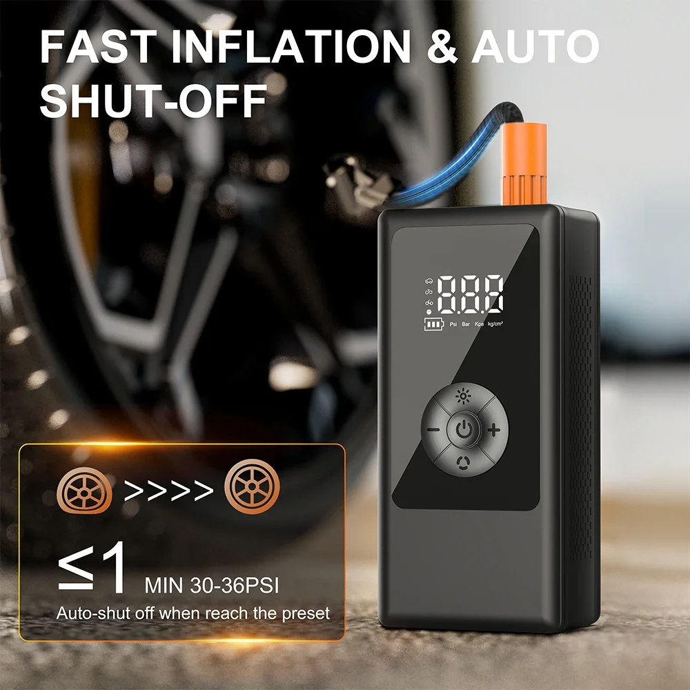Car Inflation Pump Wireless Portable Electric Tire Inflator Air Pump Handheld Charging For Car Bicycle Motorcycle Air Compressor