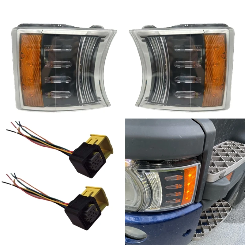 1 par de luces de esquina aptas para camión Scania R730 P450 R420 R500 R520 R620 luz de señal de giro lateral 1387155   E24