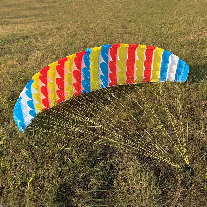 

1 шт. однослойный навес для параплана 2,3/2,7 метра размах крыльев красочные полосы парашютная ткань DIY детали для радиоуправляемой модели параплана