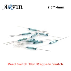 리드 스위치 3 핀 마그네틱 스위치, 2.5x14mm, 정상 열림, 정상 닫힘, 2.5x14mm, 센서용 NC 변환 없음, 5 개