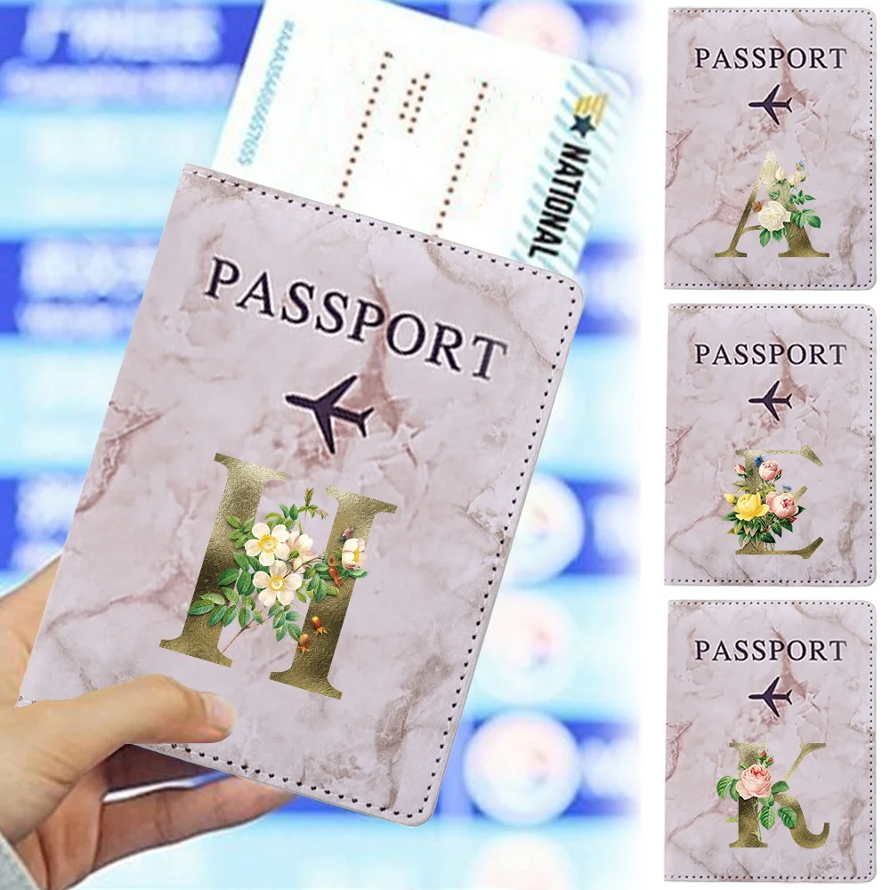 

Passport Cover Waterproof Dirt Passport Holder Golden Flower Printing Series Ticket Document Business Credit ID Card Walle