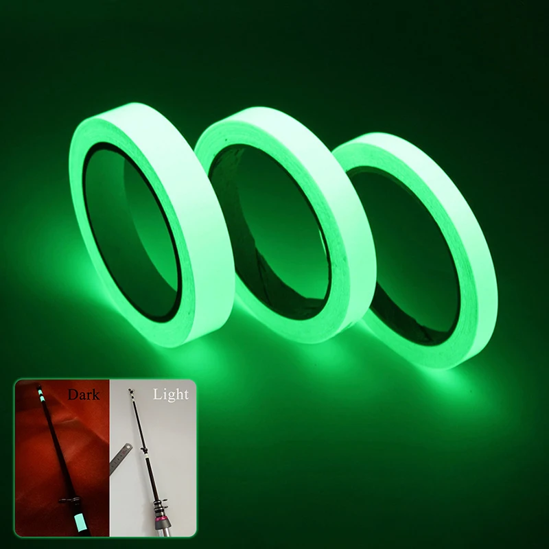 Green Luminous Tape Self Adhesive Glow In The Dark Stickers Stage Decorative Fluorescent Tape Warning Stickers Fishing Tool