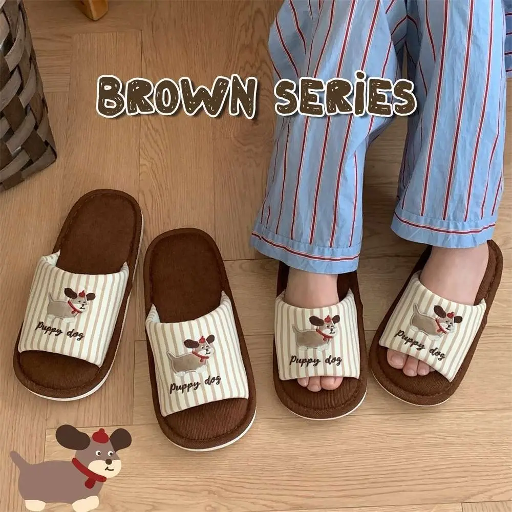 

Lovely Soft Bedroom Slippers Cartoon Home Wear Shoes Cotton Linen Shoes Silent Anti-Slip Soft Sole Shoes Indoor