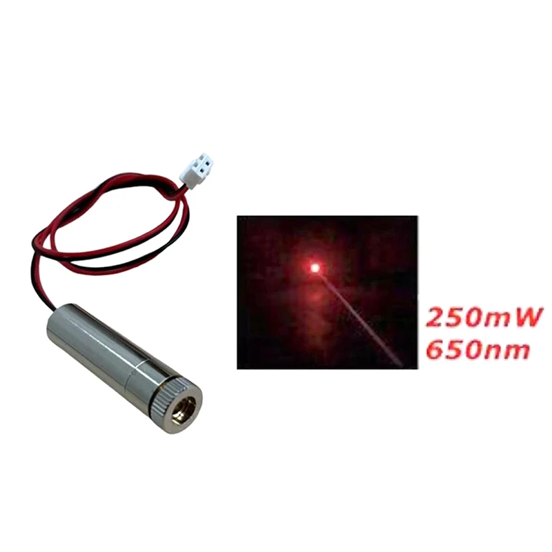 Modul Titik Laser Merah 250mW 650nm Laser Daya Tinggi Dengan Fokus Mesin Ukir DIY Kepala Laser