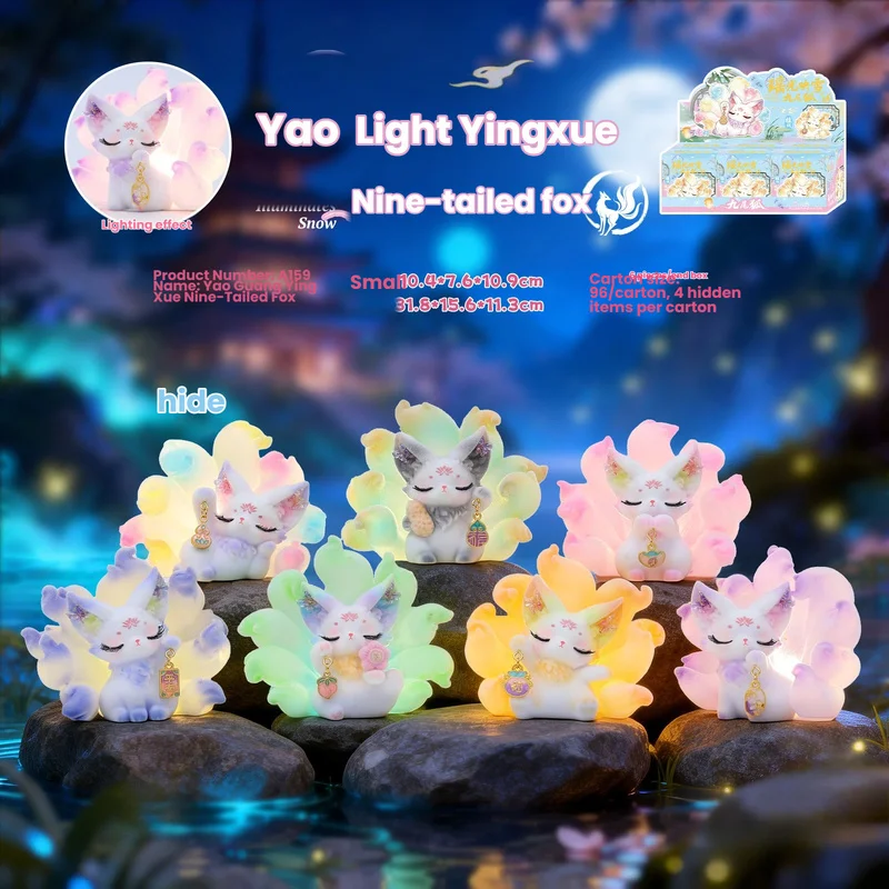 

Nine Tailed Fox Blind Box Chinese Style Cartoon Resin Figurine Desktop Decoration Travel Souvenir Home Ornament Gift For Adults