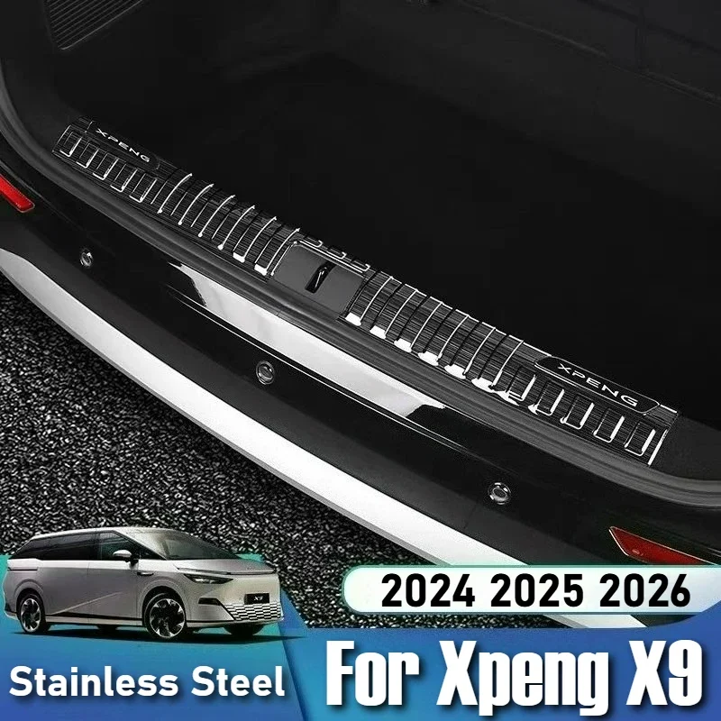 

Car Styling Accessories For Xpeng X9 2024 2025 2026 Rear Trunk Inner Bumper Plate Guard Stainless Steel Protector Sill Cover