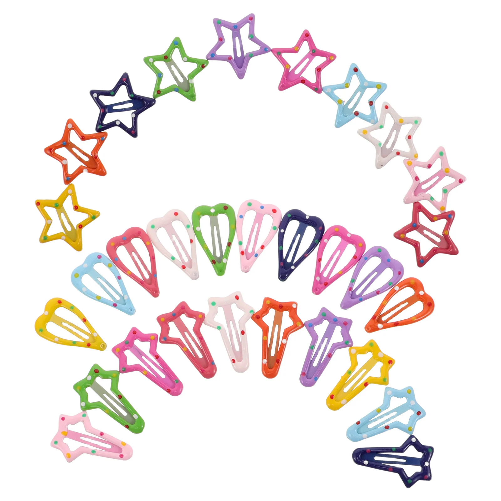 

30Pcs Kids Hair Clips Kawaii Star Shaped Snap Barrettes Comfortable Strong Grip for Baby Girls Women Short Hair Styling