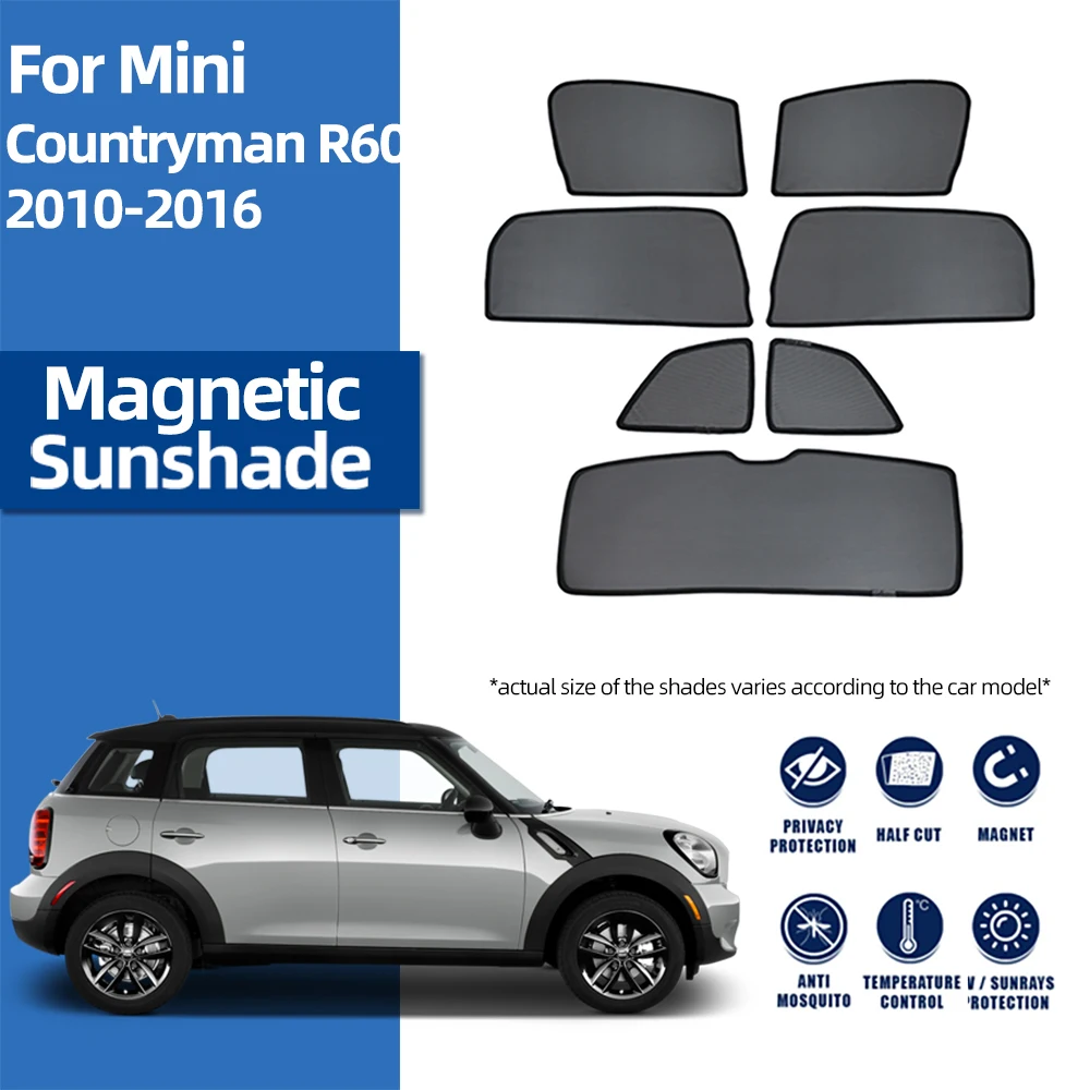 

For Mini Countryman R60 2010-2016 Magnetic Car Sunshade Shield Front Windshield Curtain Rear Side Baby Window Sun Shade Visor