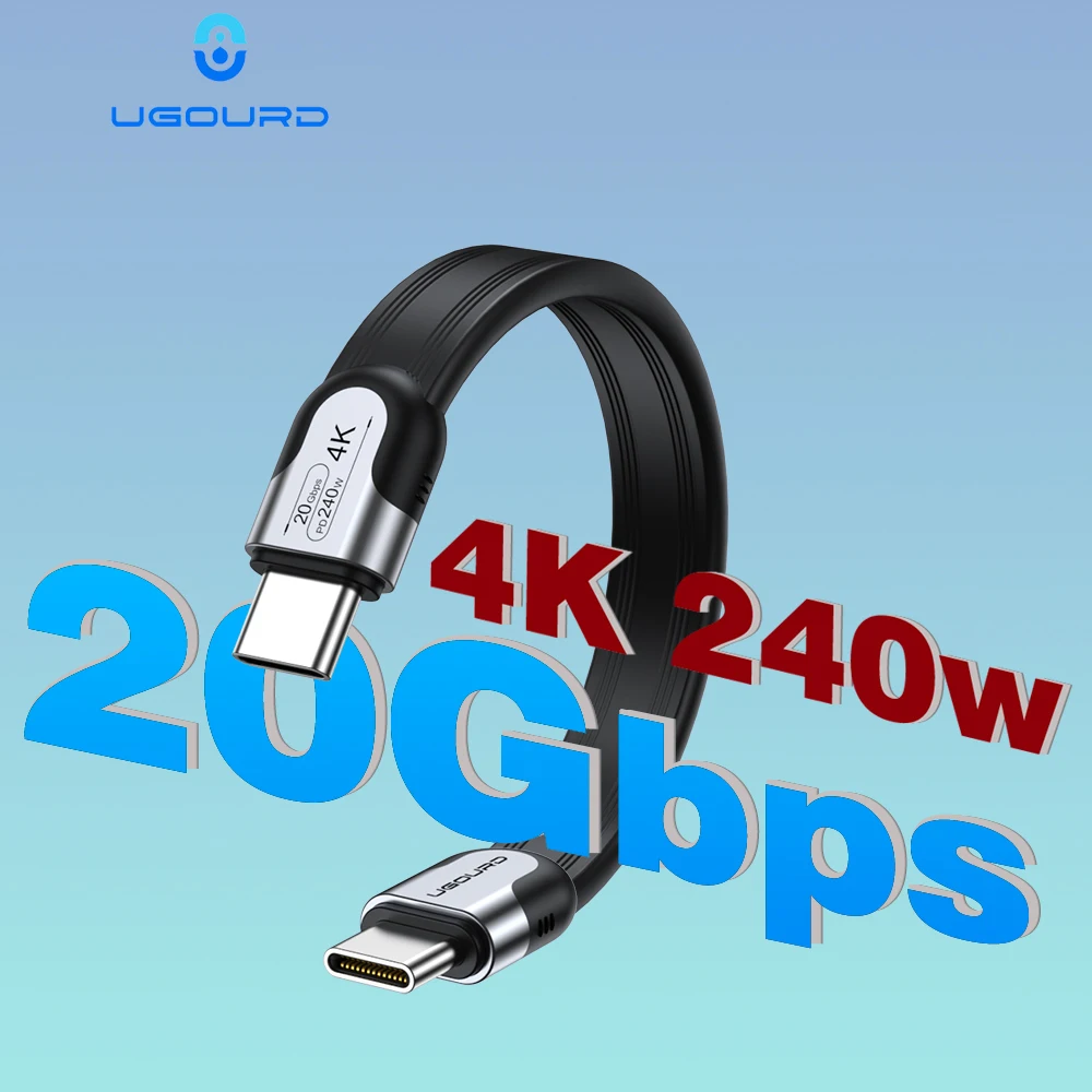 UGOURD USB-C 20 Gbit/s USB3.2 Gen2*2 Typ C-Kabel Voll funktionsfähiges Schnellübertragungs-Schnellladekabel unterstützt 4K-Video-DP-Modus 0,15 m-2 m
