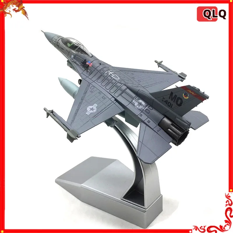 Die cast alloy aircraft model 1:100 F-16c US Air Force Harrier fighter simulation alloy aircraft model collectible indoor gift