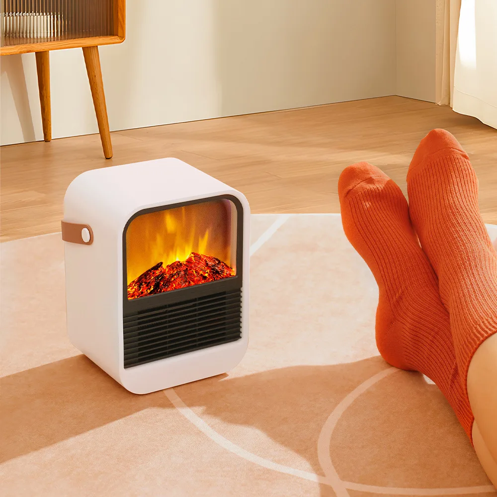 2023 New 3D Flame Heater Office Desktop Heater Portable Household Small Electric Heater PTC Speed Heater Hot Sale