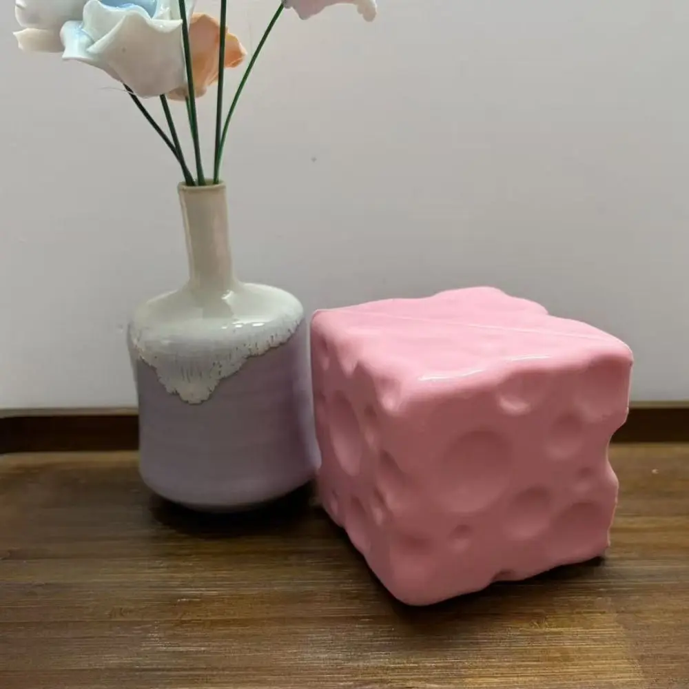 Novelty 6cm Cheese Squeezed Cube Realistic Anxiety Relief Cheese Squishy Toy Kneading Hand Relax Cheese Pinch Stress Relief image 5