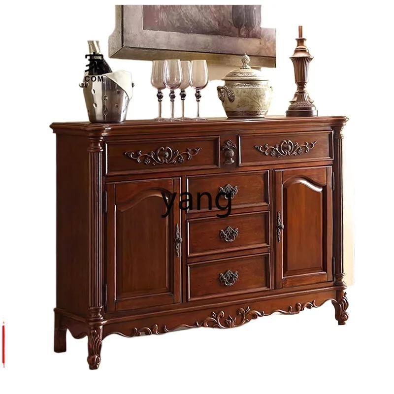 

LH All solid wood dining side cabinet Bedroom TV cabinet Sofa storage high cabinet