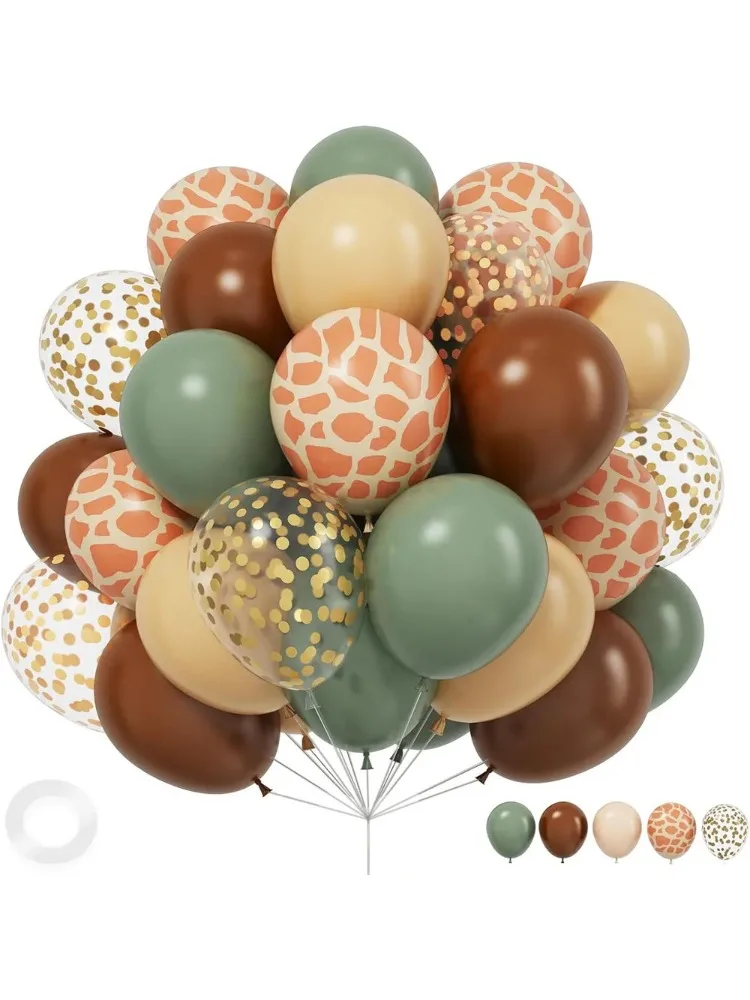 Ensemble de ballons en latex sur le thème des animaux de la jungle pour la décoration de fête d'anniversaire, la décoration de scène, la célébration d'événements, la fête prénatale