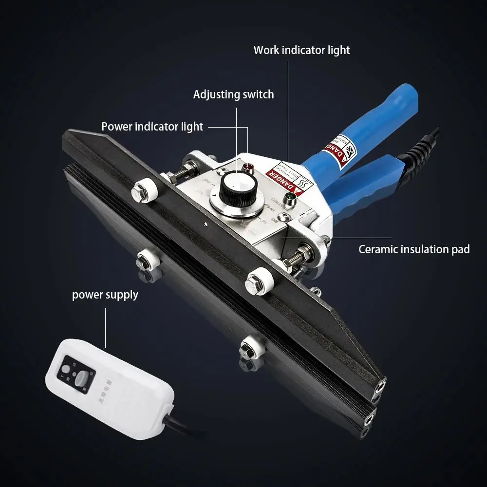 

FK-200 20/40cm Length Sealer Pliers for Foil Bag Composite Film Electric Hand Impulse Sealer Professional Sealing Machine