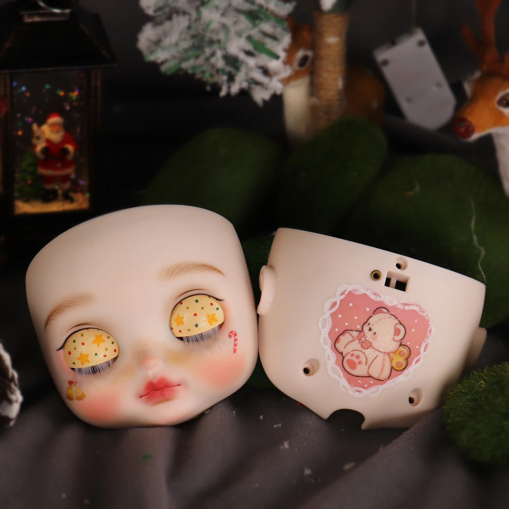 ICY DBS Ooak Blyth Doll Hand-Painted Face Panel Including Back Plate Screws Carved lips 1/6 BJD Anime Girl