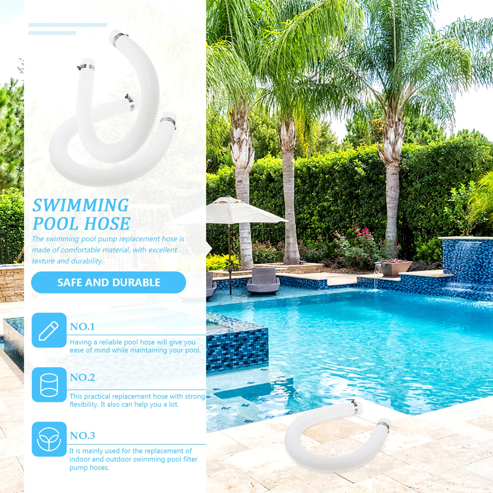 

Durable Flexible Replacement Pool Hose for Filter Pump Swimming Pool Accessories Water Pipe Tubing Above Ground