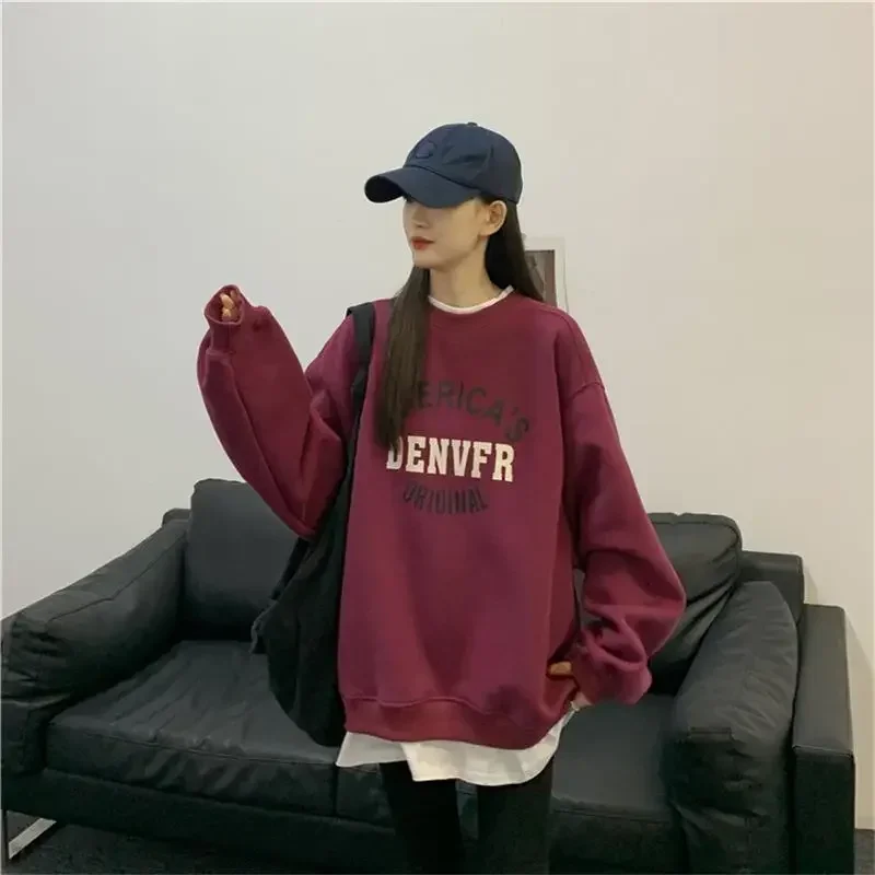 Women\'s sweatshirts letter print Y2k Hoodie 2024 Spring Korean Fashion Thin Chic Long Sleeve tops Women clothing Pullovers coats