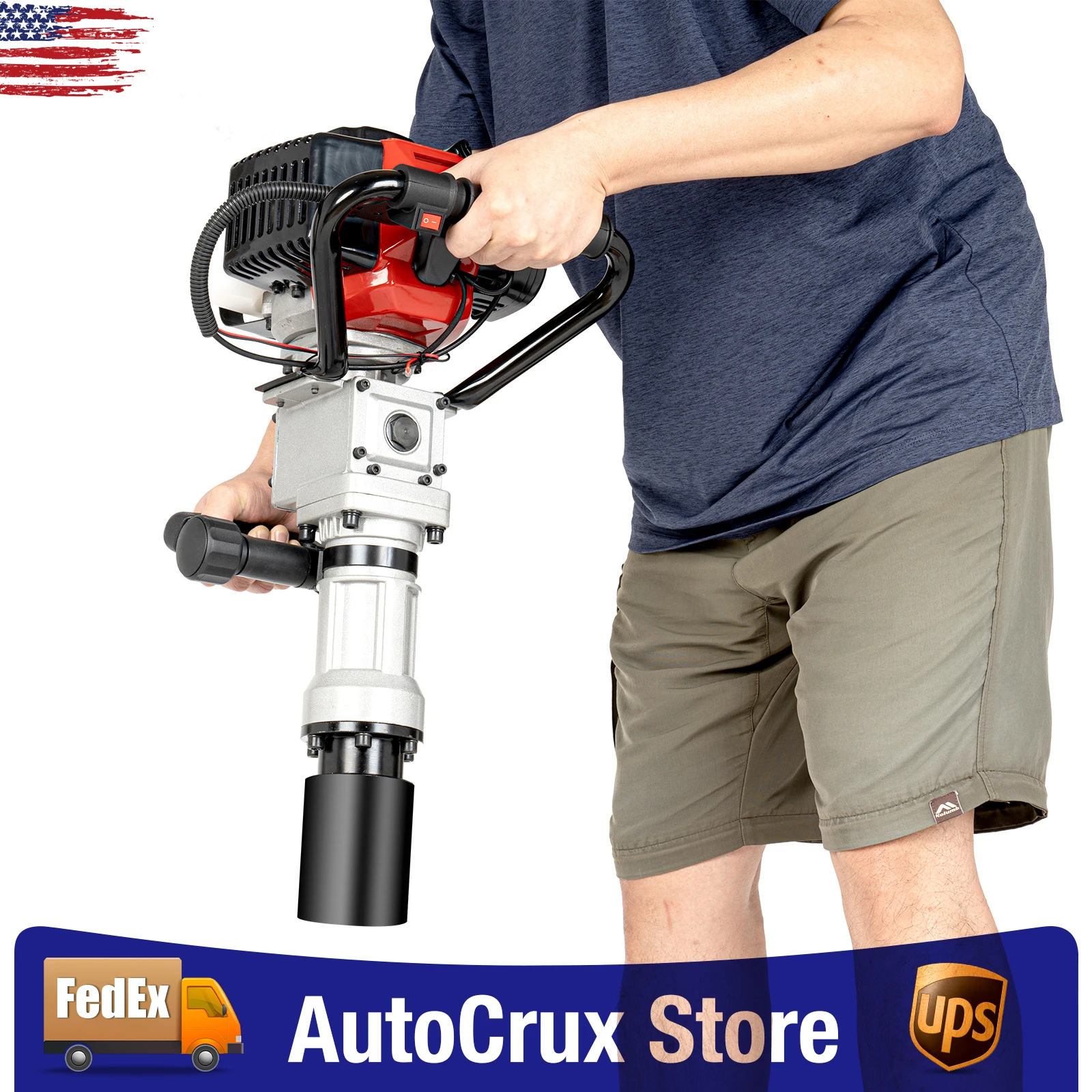 

2 Stroke Post Driver Petrol Fence Knocker Concrete Jack Hammer Fencing Rammer