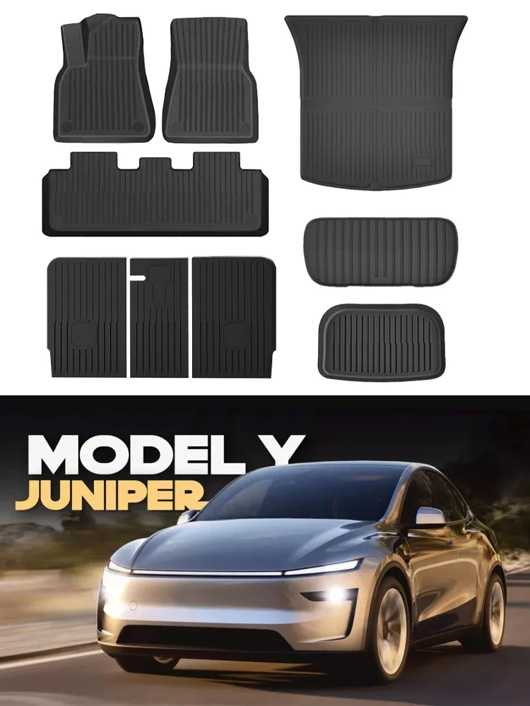 NovaAcc für Tesla Model Y 2025 2026 Bodenmatten Juniper Kofferraummatte Allwetter Wasserdicht Versand aus Polnischem Lager