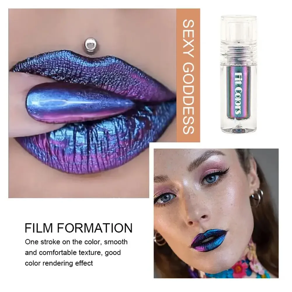 Ombretto liquido lucido metallizzato lucido Set lucidalabbra Rossetto camaleonte ottico Pigmento glitter per occhi Decorazione viso corpo